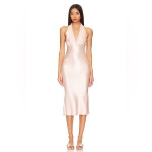 Dara Midi Dress in Blush Pink MAJORELLE